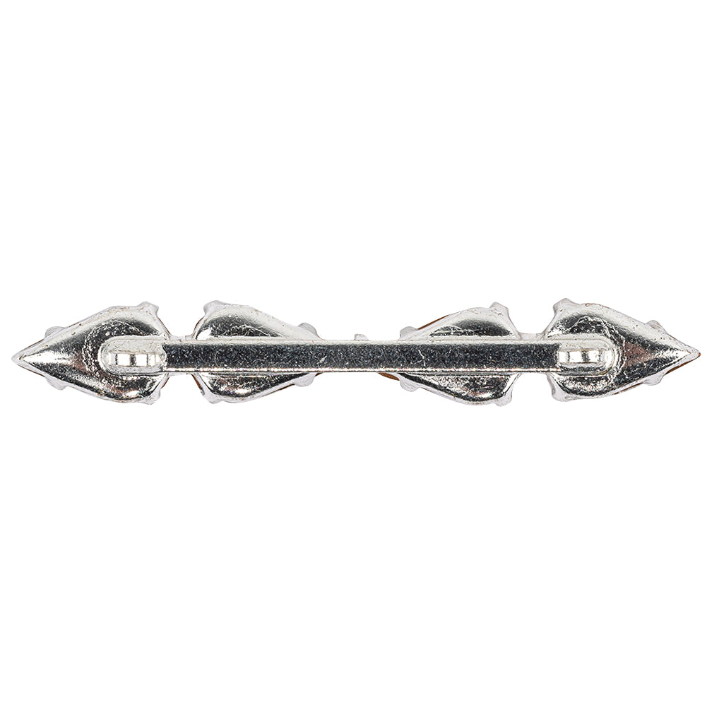 Vintage Swarovski Crystal and Silver Metal Pear Cut Sew-on Ornament - 2.25