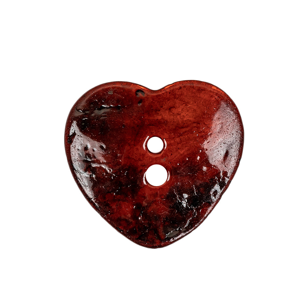 Italian Red Heart-Shaped Shell Button - 40L/25.5mm - Joann Fabrics