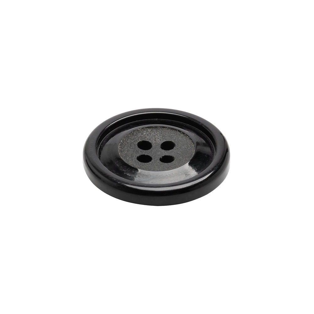 Plastic 4-Hole Button - Black Matte Center - 32L/20mm - Joann Fabrics