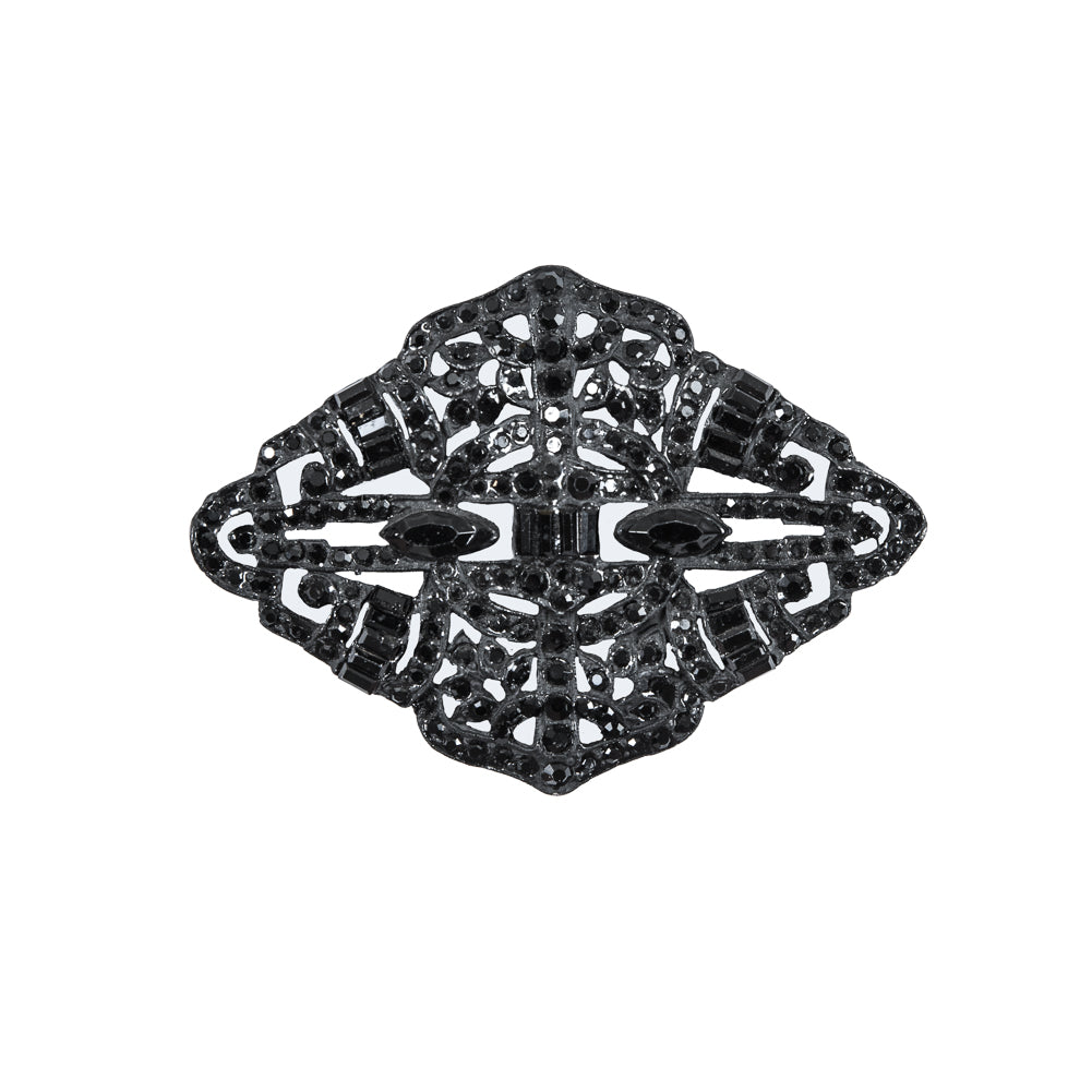 Black Diamond Metal and Rhinestone Pendent - 3