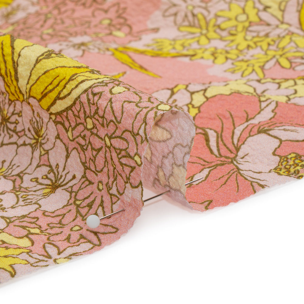 Mood Exclusive Pink Cherry Blossom Lessons Stretch Polyester Seersucker - Joann Fabrics