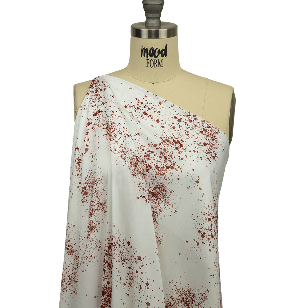Rayon Batiste - Blood Splatters - Rue Morgue Print - Mood Exclusive Nevermore Collection - Joann Fabrics