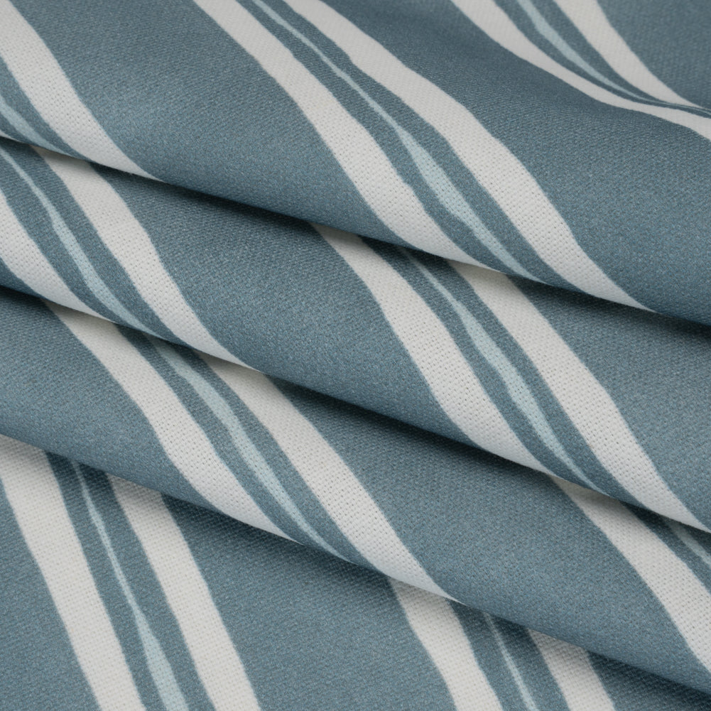 Brushed Cotton and Linen Canvas Print - Denim Painted Stripes - British Imported - Joann Fabrics