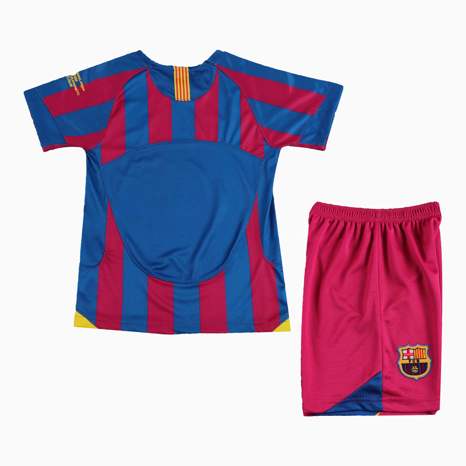 Retro Barcelona 2005-06 Home Stadium Kids Kit - Champions League Version - UnitedFutballJersey