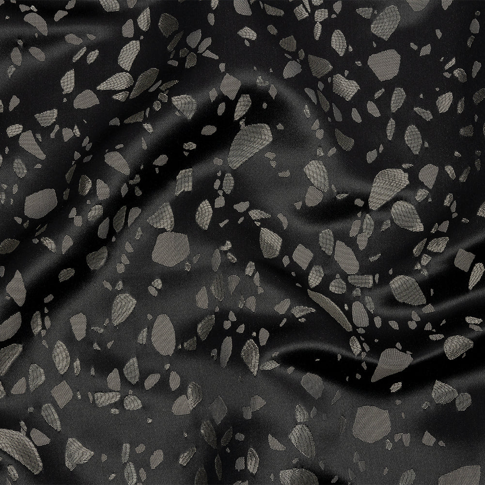 Metallic Satin-Faced Drapery Jacquard - Indigo Pebbles - British Imported - Joann Fabrics