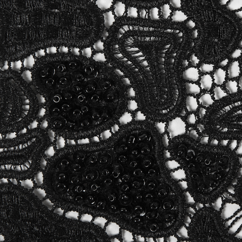 Fancy Beaded Guipure Lace - Black - Joann Fabrics