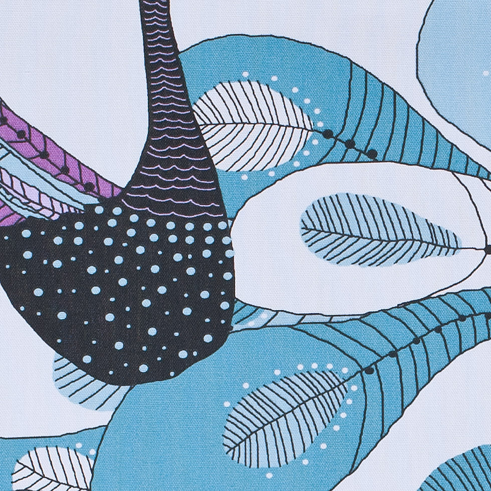 Swedish Aqua and Orchid Peacock Cotton - Joann Fabrics