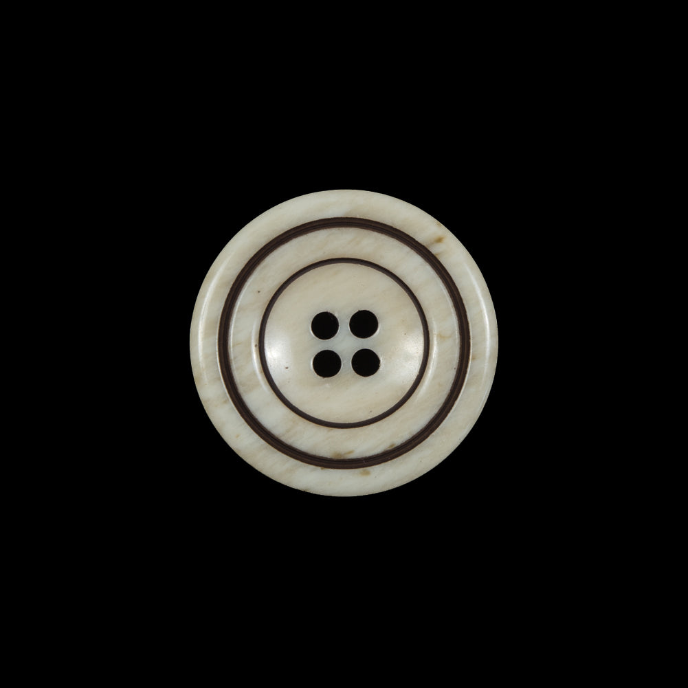 Cream and Brown Plastic 4-Hole Button - 32L/20mm - Joann Fabrics