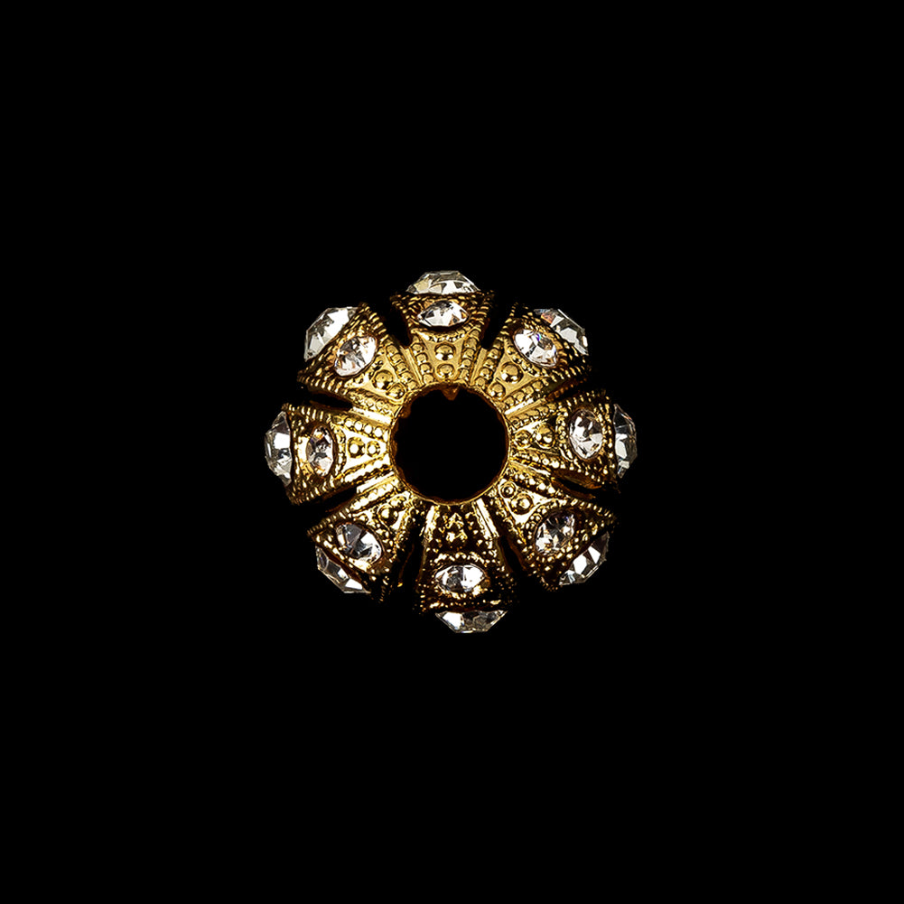 Vintage Czech Crystal Rhinestones and Decadent Gold Abstract Ornament - 28L/18mm - Joann Fabrics