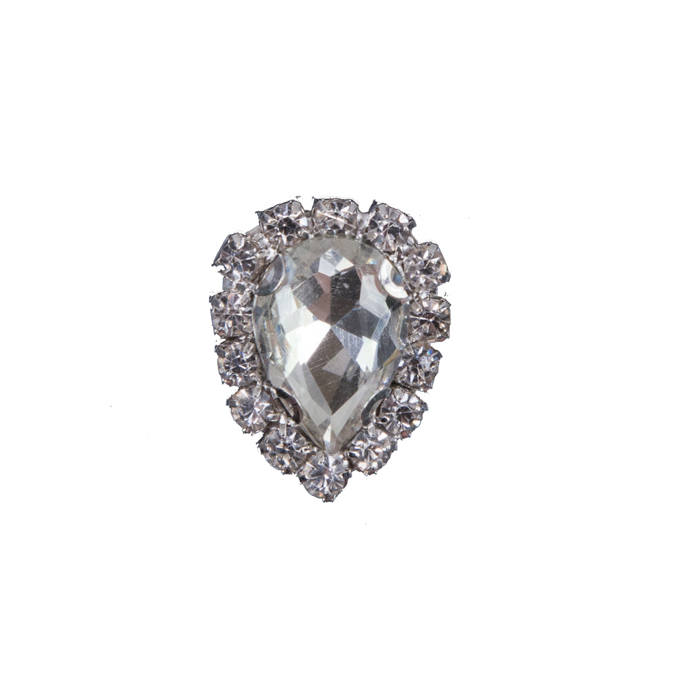 Italian Silver Teardrop Rhinestone Button - 32L/20mm - Joann Fabrics