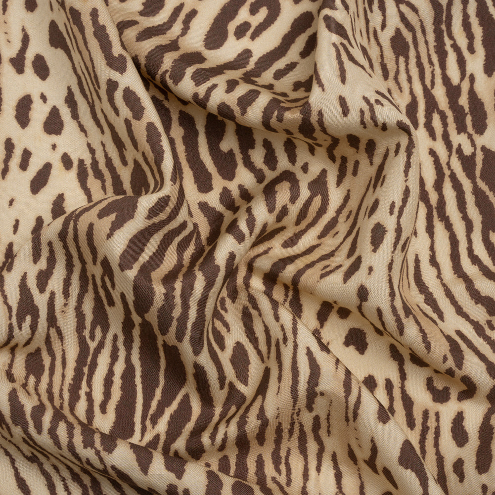 Famous Australian Designer Beige and Brown Animal Spots Silk Woven - Joann Fabrics