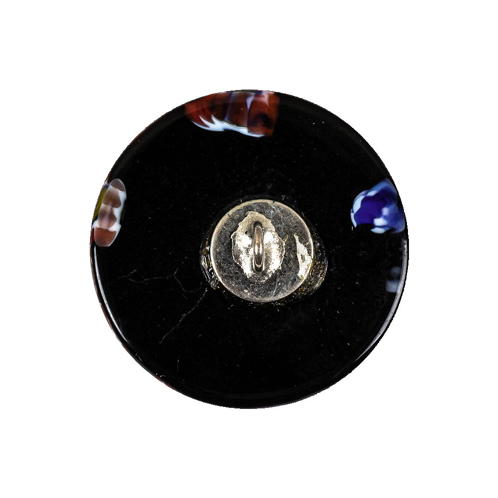 Vintage Black, Red and Blue Mosaic Domed Shank Back Glass Button - 40L/25.5mm - Joann Fabrics