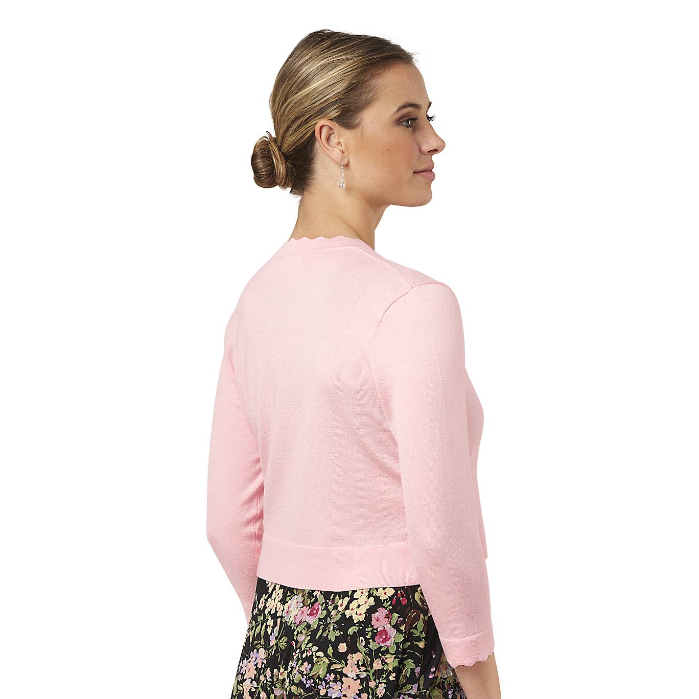 Scallop Trim Shrug, Shell Buttons, Ribbed Trim - Northstyle Catalog