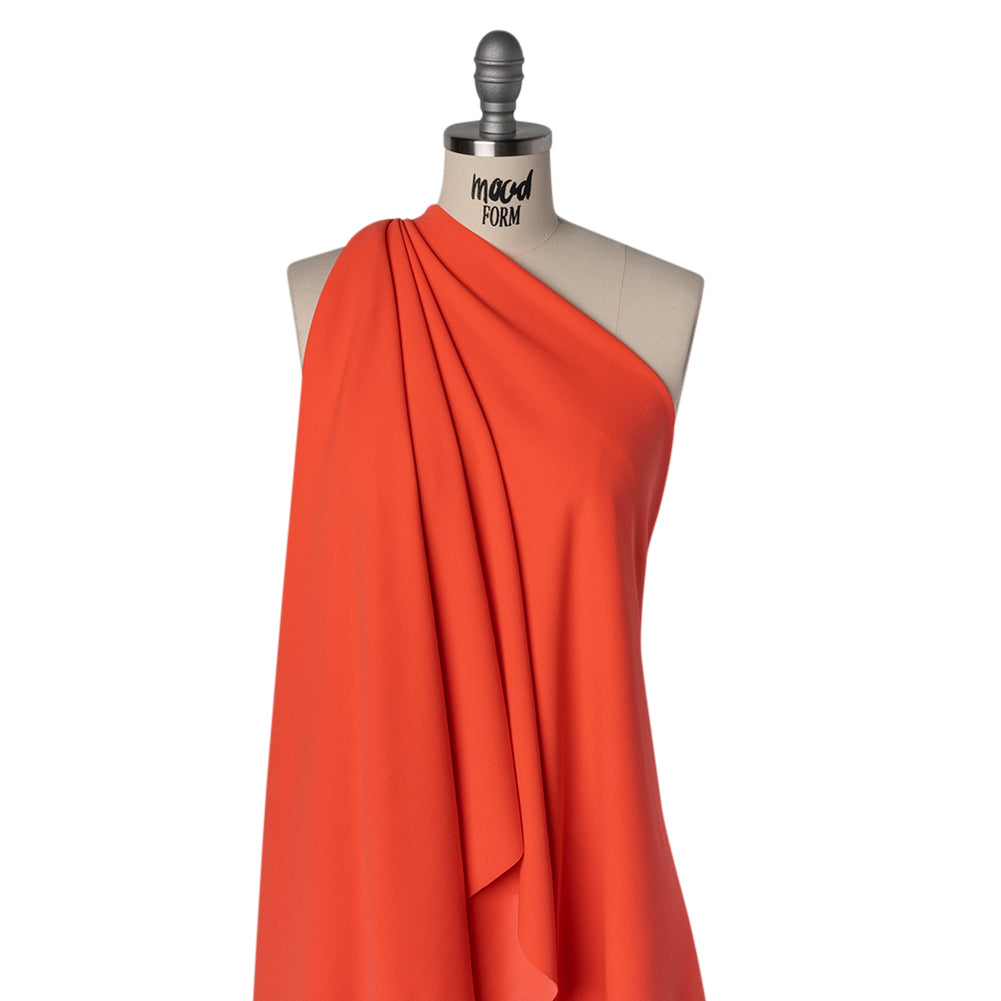Stretch Polyester Crepe Double Knit - Neon Coral Orange - Designer Deadstock - Joann Fabrics