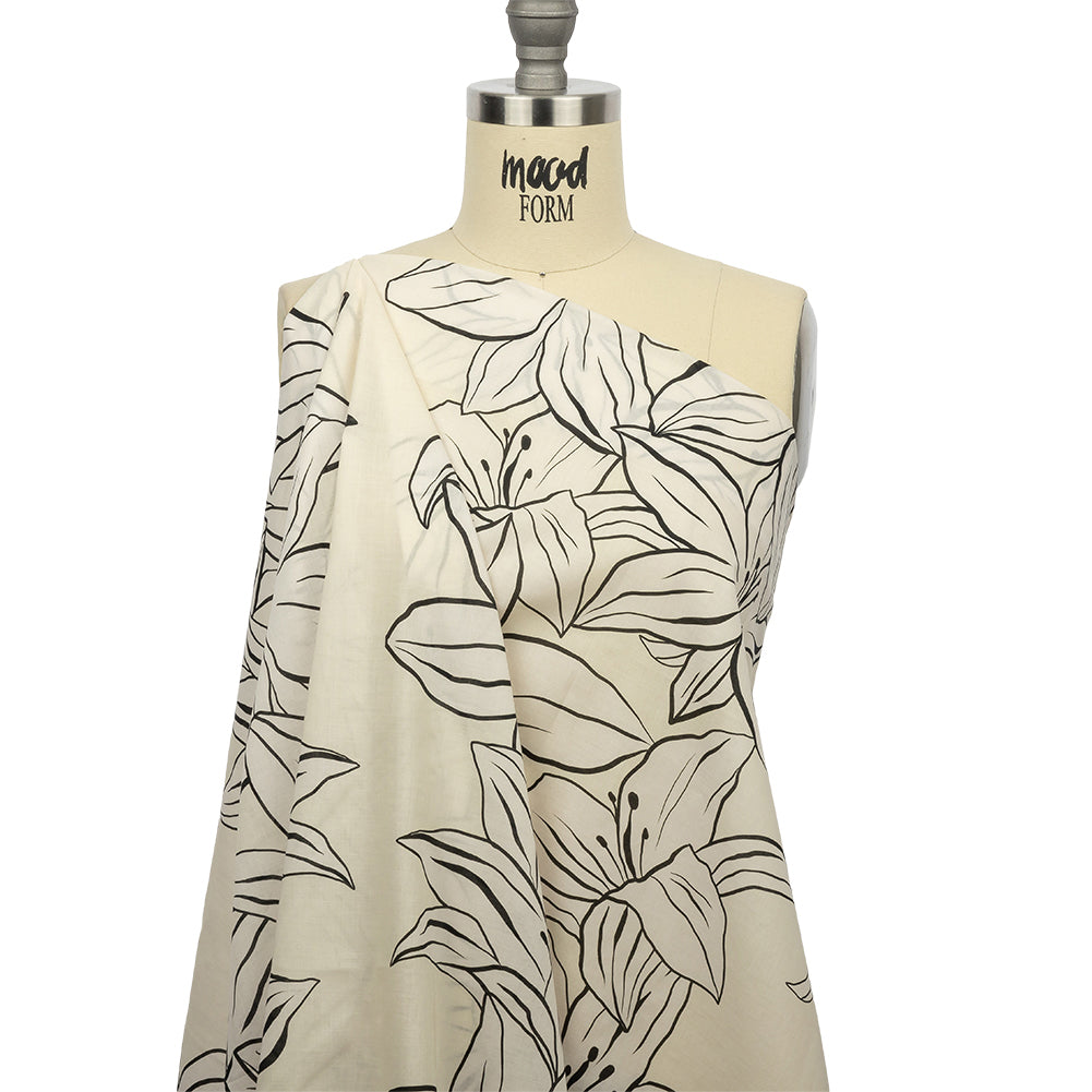 Cotton Voile - White Floral - Central Park Spring Print - Mood Exclusive Metro Collection - Joann Fabrics