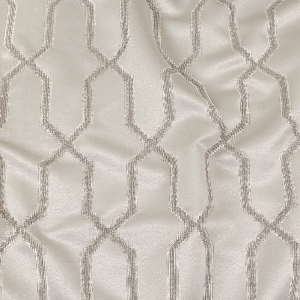 British Imported Platinum Satin-Faced Geometric Drapery Jacquard - Joann Fabrics