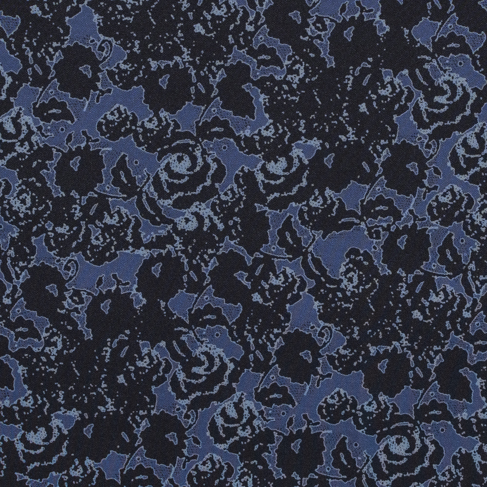 Black and Astral Aura Abstract Roses and Solid Beige Double Faced Stretch Polyester Crepe - Joann Fabrics