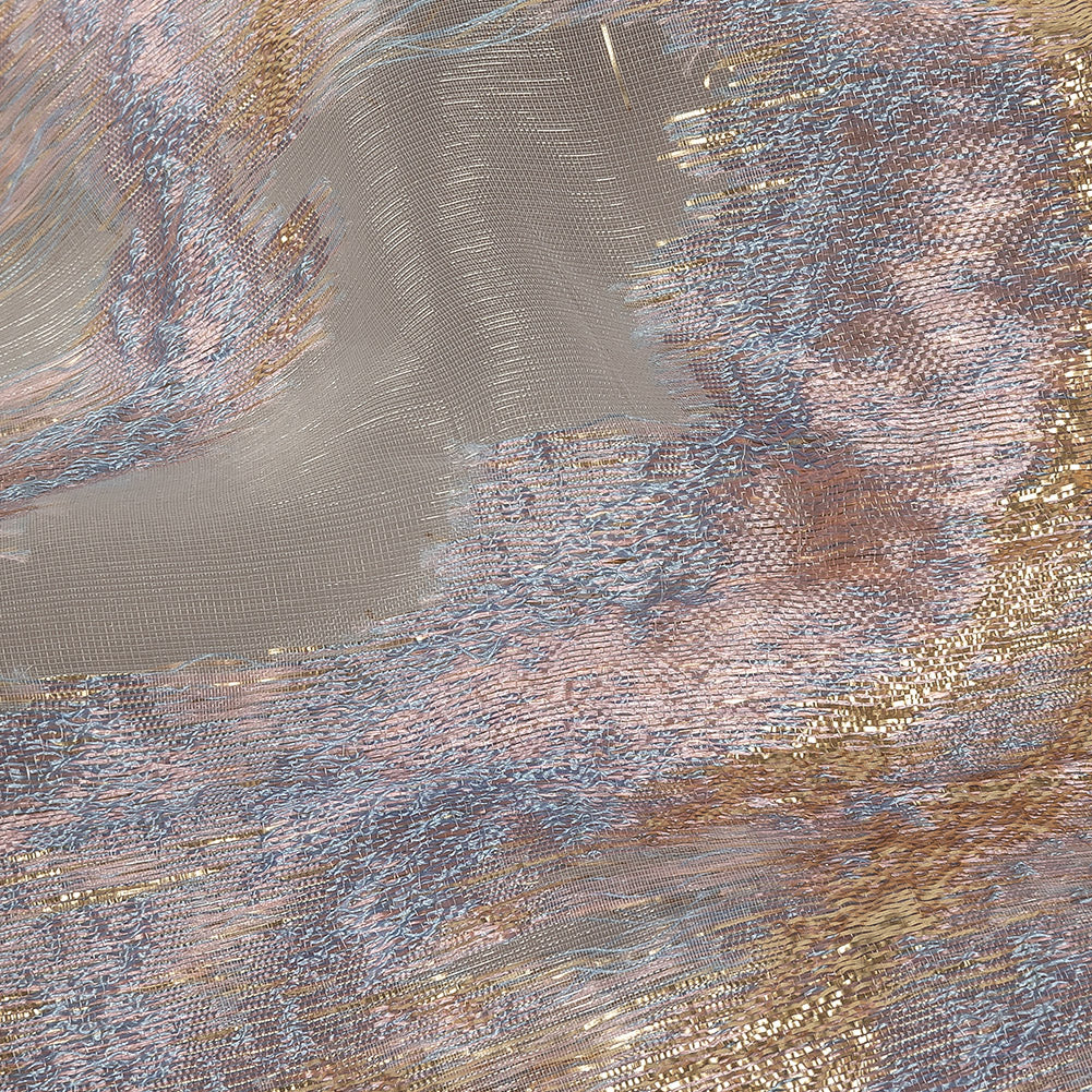 Mood Exclusive Metallic Gold, Pink and Wisteria Painterly Swirls Luxury Burnout Brocade - Joann Fabrics