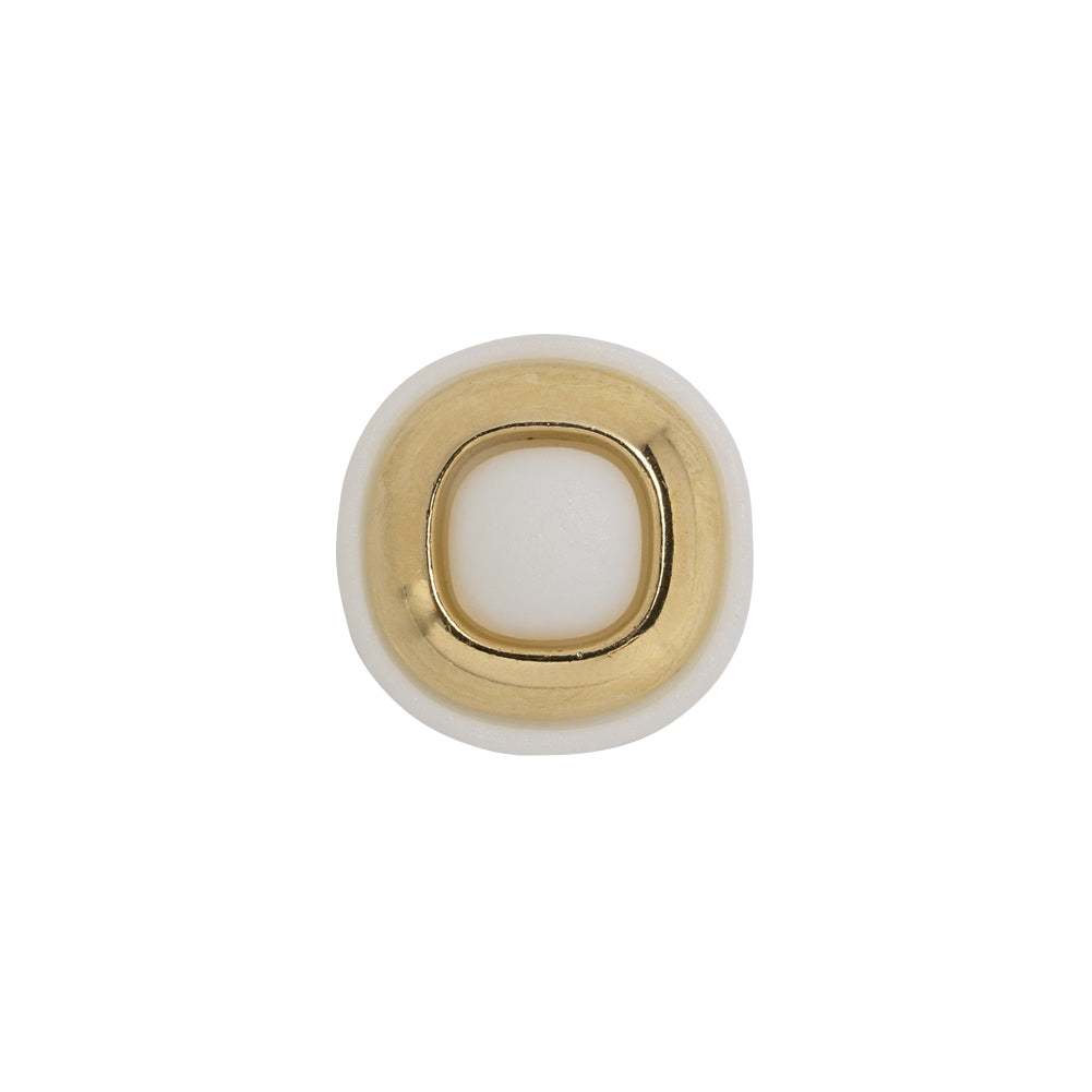 2-Piece Plastic Shank Back Button - White and Gold - 24L/15mm - Joann Fabrics
