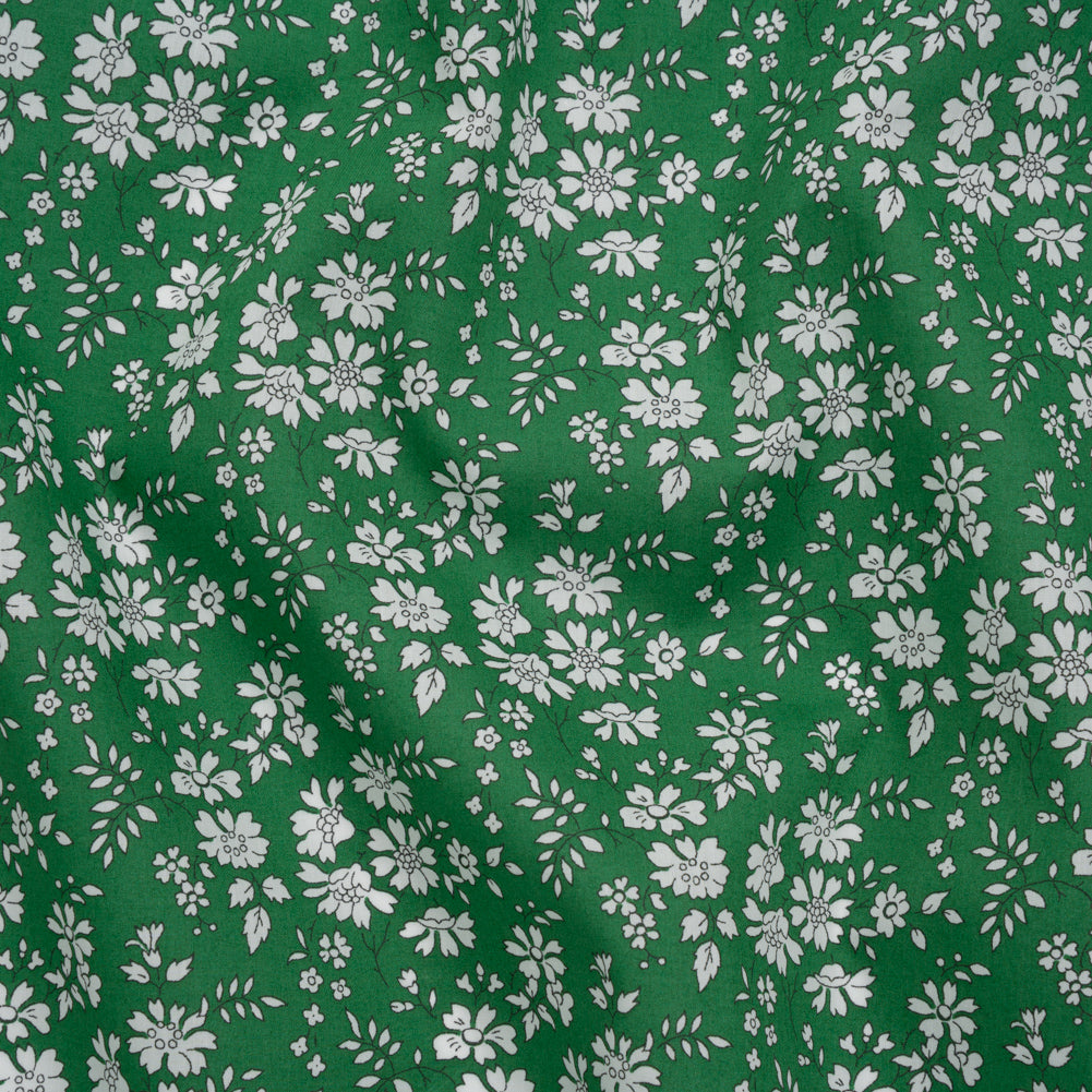 Liberty Fabrics Tana Lawn® - Capel Green - Kelly Green and White Outlined Florals - Joann Fabrics