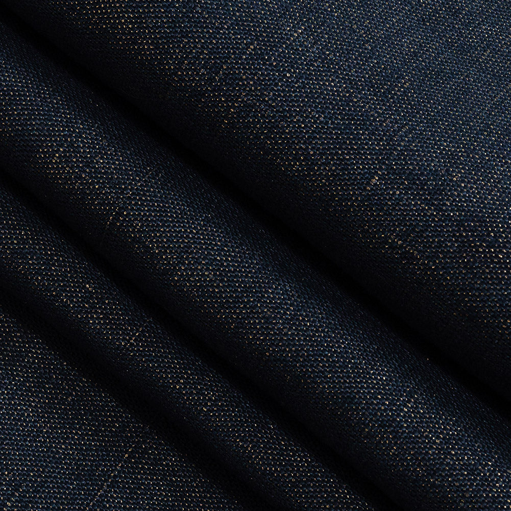 Medium Weight Linen Woven with Metallic Foiling - New Indigo and Gold - Bianca Collection - Joann Fabrics
