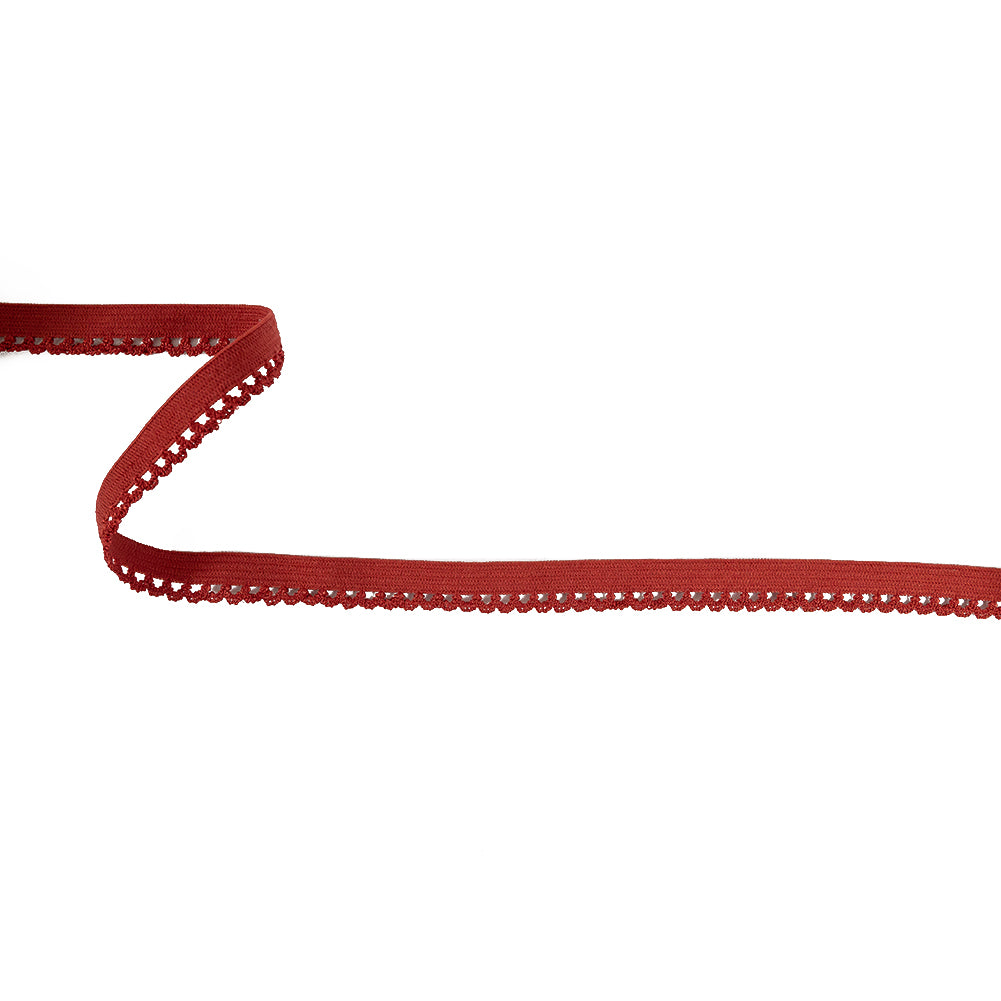 Candy Apple Red Scalloped Elastic Trim - 0.4
