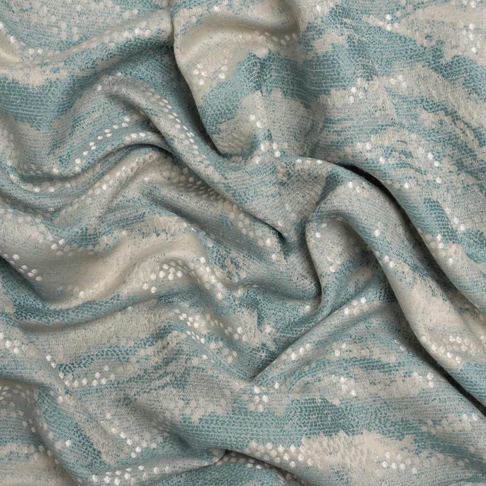 Recycled Polyester Jacquard - Seafoam Landscape Spots - British Imported - Joann Fabrics