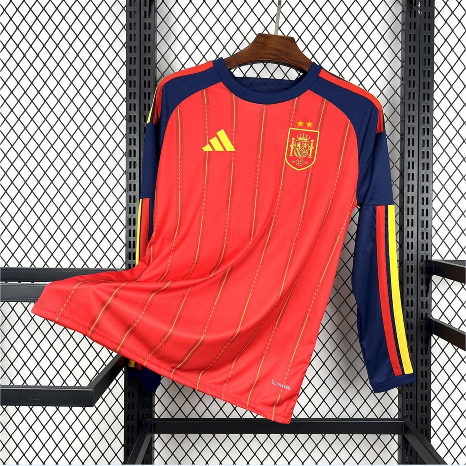 【Two-Crown Star】Spain 2026 Home Long Sleeves Jersey - Fans Version - UnitedFutballJersey