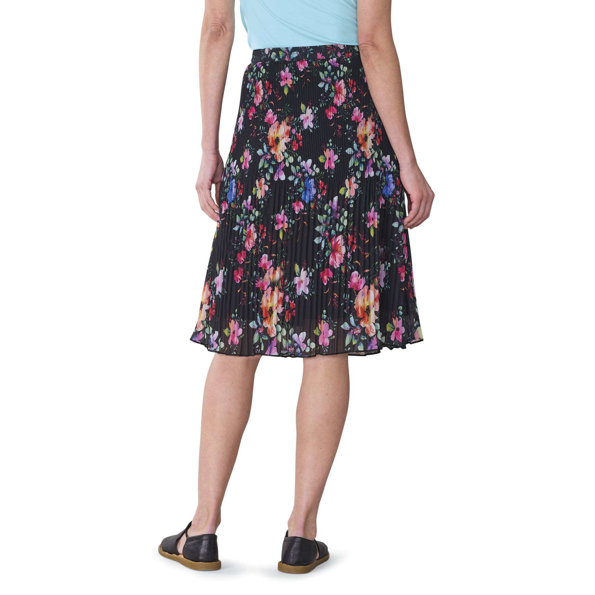 Midnight Garden Pleat Chiffon Skirt - Northstyle Catalog