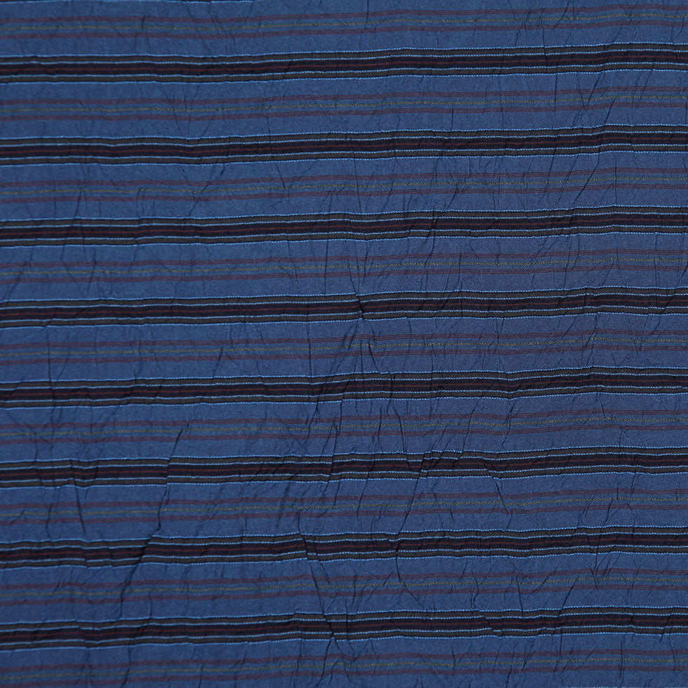 Italian Deep Blue-Green Crinkled Striped Woven - Joann Fabrics