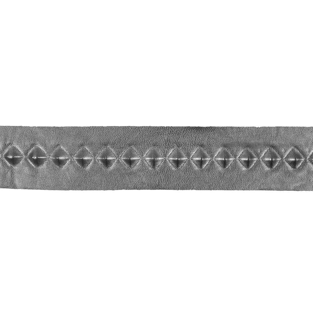 Italian Silver Stud Embossed Faux Leather - 1.75