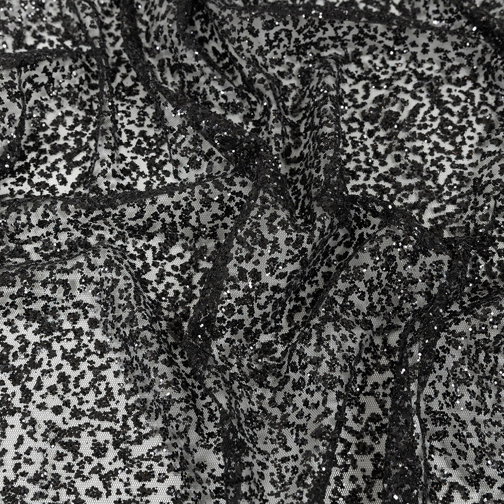Tulle with Glitter Clusters - Black with Black - Eminence Collection - Joann Fabrics