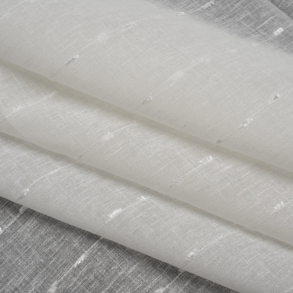 Slubbed Double Wide Drapery Sheers Fabric - Chalk Eyelash Fringe Dot Stripes - British Imported - Joann Fabrics