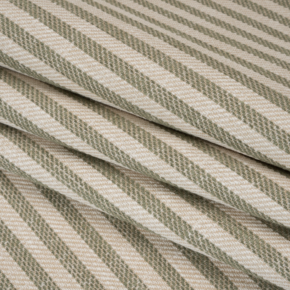 Polyester and Cotton Herringbone Twill - Sage Stripes - British Imported - Joann Fabrics