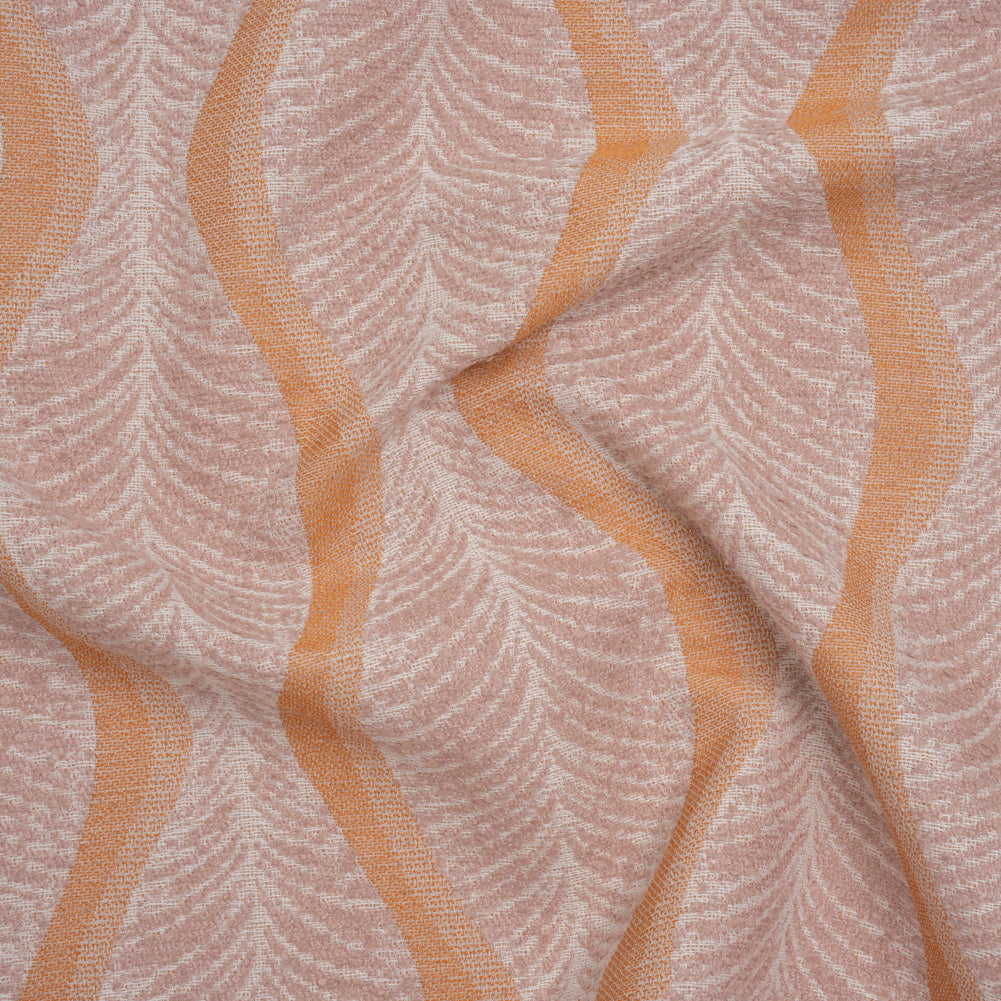 Polyester and Cotton Boucle Jacquard - Tangerine Leaf Ogee Waves - British Imported - Joann Fabrics