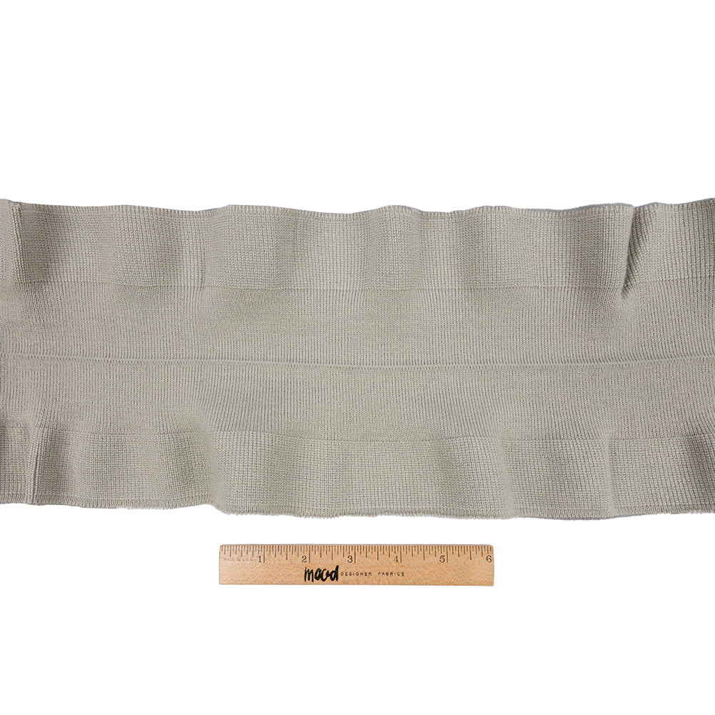 Gray Ruffled Foldover Rib Knit Trim - 37