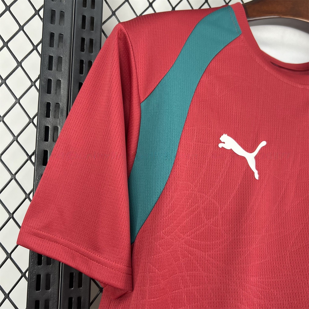 Portugal 2026 Pre-Match Maroon With Blue Green Jersey - Fans Version - UnitedFutballJersey