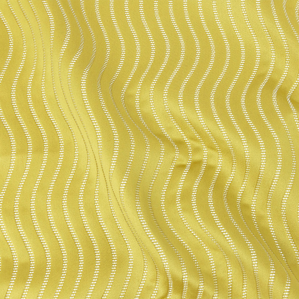 Satin-Faced Jacquard - Zest Wavy Lines - British Imported - Joann Fabrics