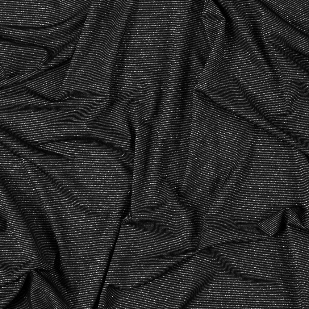 Black and Metallic Silver Striped Stretch Nylon Jersey - Joann Fabrics