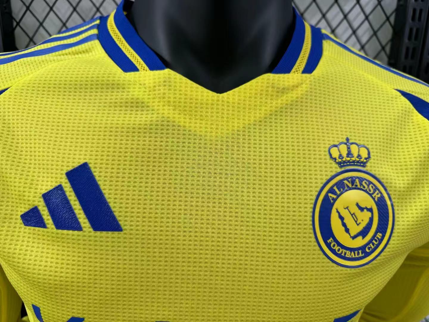 2024/2025 Player Version Al-Nassr Home Long Sleeve Football Shirt 1:1 Thai Quality