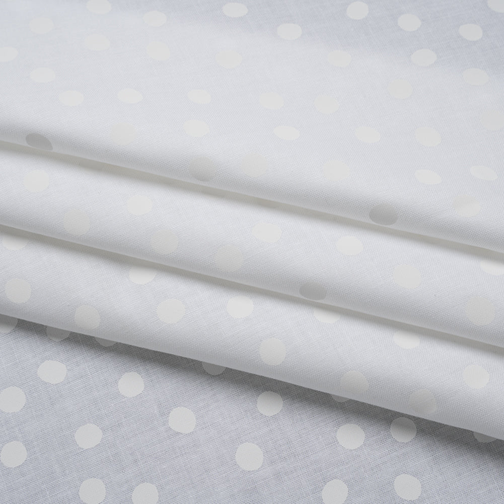 Printed Quilting Cotton by Ghazal Razavi for FIGO Studio - White on White Snow Ball - Dovetail Collection - Joann Fabrics