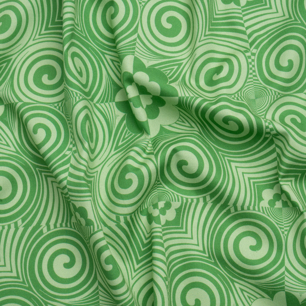 Mood Exclusive Green Artsy Aesthetic Stretch Cotton Poplin - Joann Fabrics