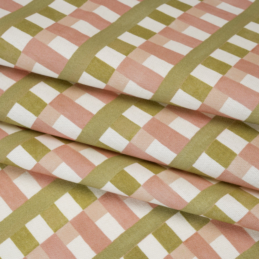 Cotton and Linen Canvas Print - Blossom Geometric Block Stripes - British Imported - Joann Fabrics