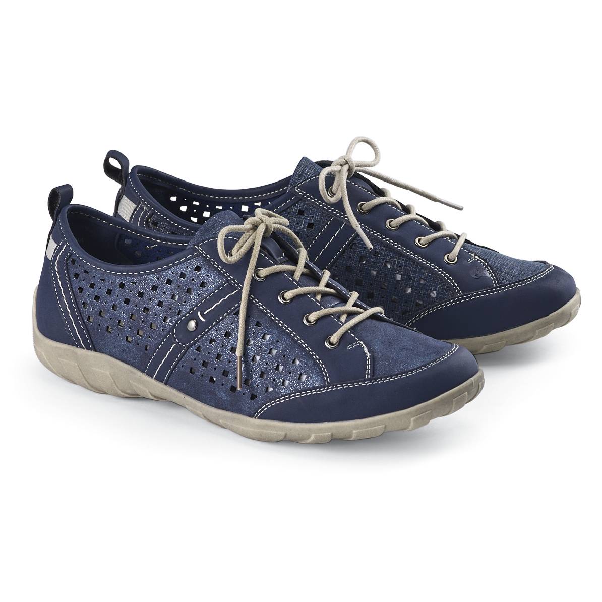 Casual Perforated Lace-Up Sneakers, Cushioned Footbed, Nonskid Sole - Northstyle Catalog
