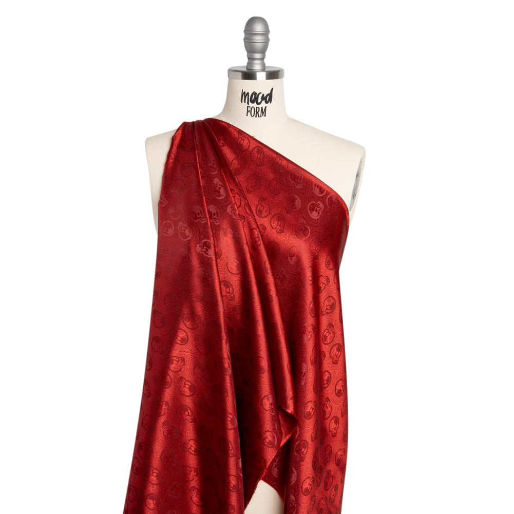 Skulls Jacquard Lining - Red and Maroon Bi-Color - Joann Fabrics