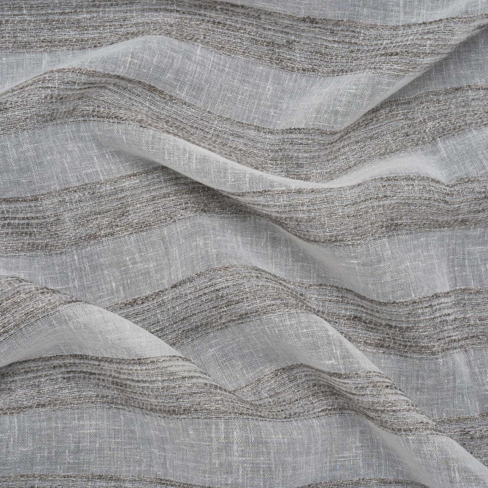 Slubbed Double Wide Drapery Sheers Fabric - Stone Textured Stripes - British Imported - Joann Fabrics