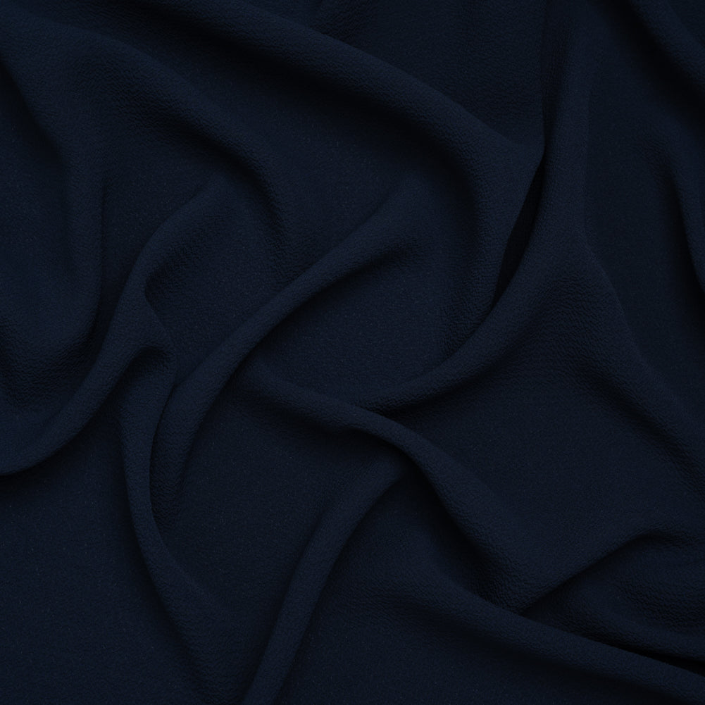Stretch Puckered Polyester Crepe - Navy - Designer Deadstock - Joann Fabrics