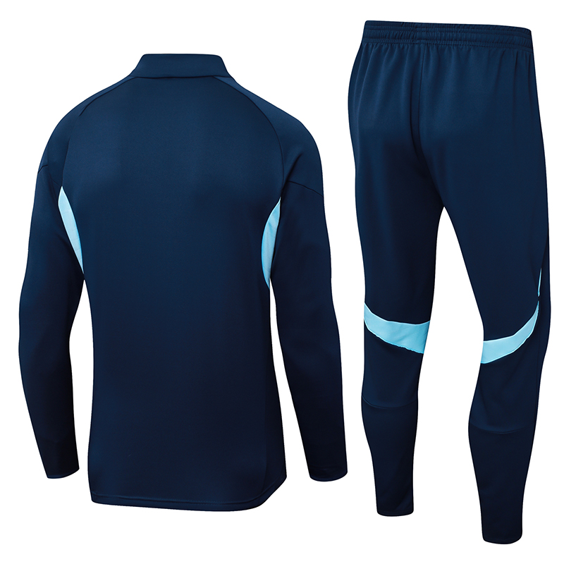 2025/2026 Arsenal Half-Pull Training Suit Royal Blue Football Shirt 1:1 Thai Quality Set