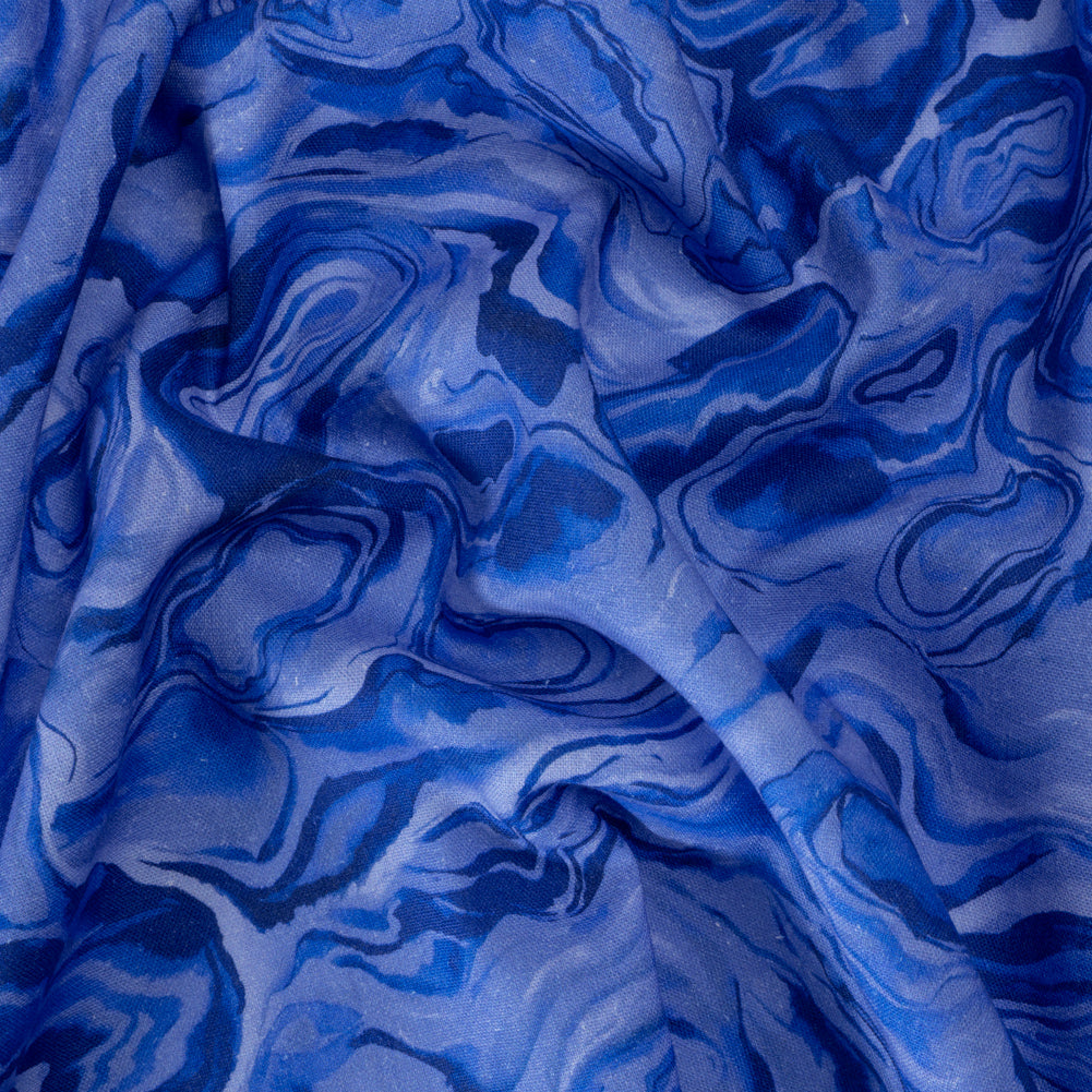 Linen-Rayon Woven - Blue Abstract - Skyscape Print - Mood Exclusive Chariot Collection - Joann Fabrics