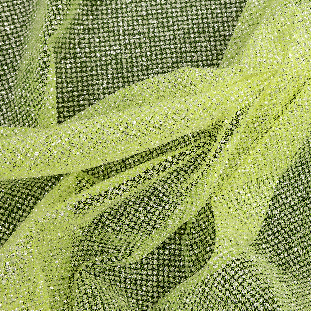 Tulle with Metallic Platinum Glitter - Neon Yellow - Platina Collection - Joann Fabrics